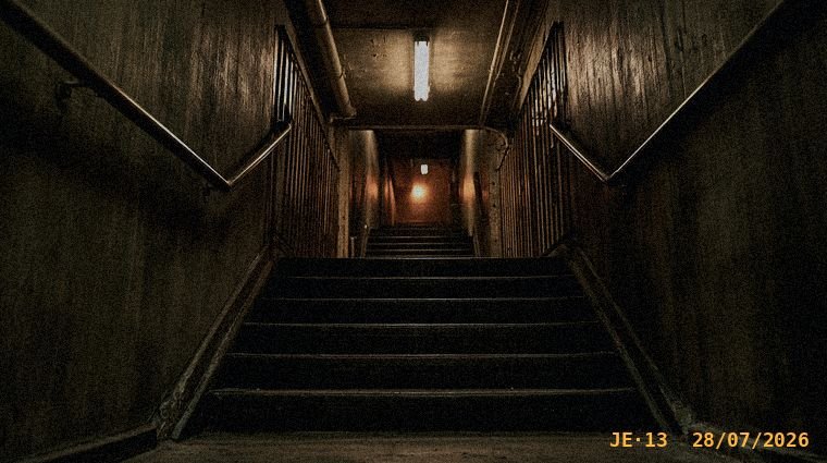 La escalera detrás de la librería